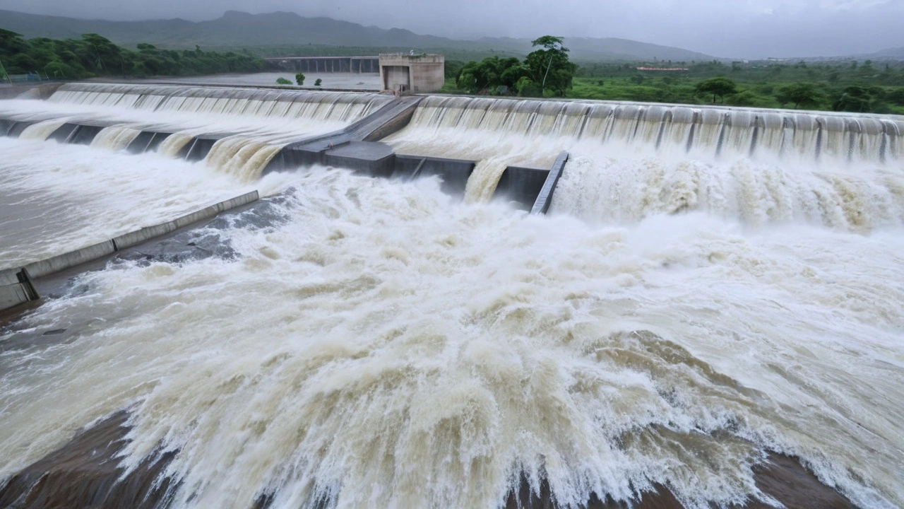 पुणे में भारी बारिश के बाद खड़कवासला बांध से मुंथा नदी में पानी छोड़ा गया